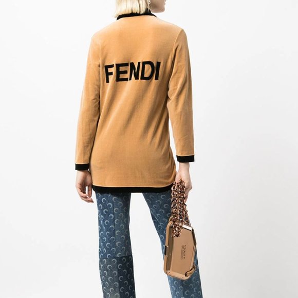 Fendi Tops - Vintage Archive Fendi Pullover Polo Velour Logo Top 8 42